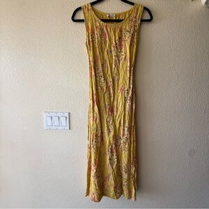 Bellambia Sleeveless Yellow Floral Maxi Dress